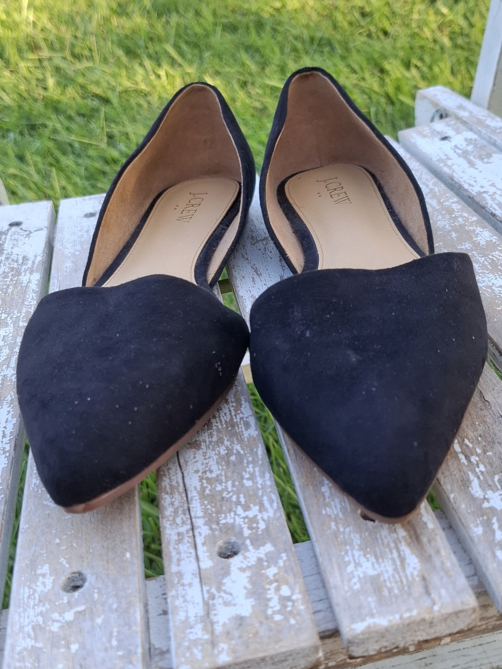 J. Crew Black Pointed Toe D'Orsay Flats